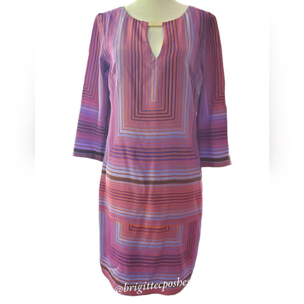 TRINA TURK 3/4 Sleeves Multi-colored Dress